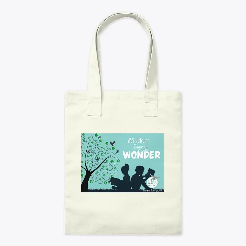 Wisdom Begins tote bag with pocket